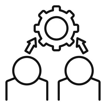 Outsource programmer icon, outline style Stock Illustration