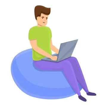 Outsource remote work icon, cartoon style Stockillustratie