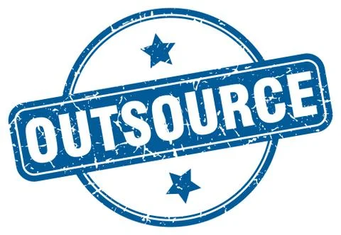 Outsource stamp. outsource round vintage grunge sign. outsource Stock Illustration