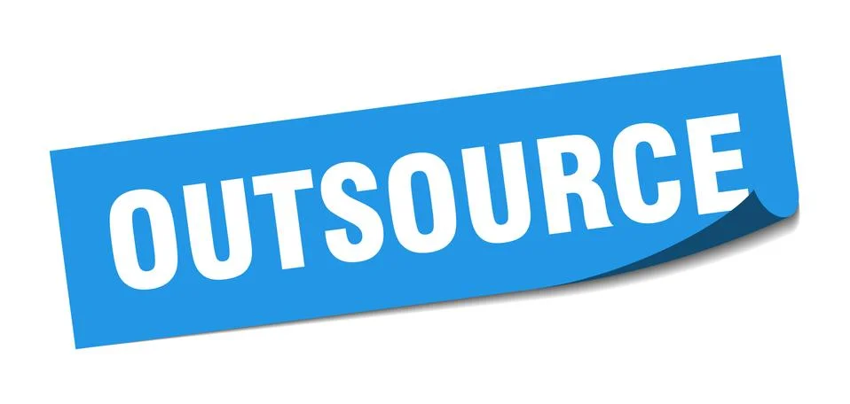Outsource sticker. outsource square sign. outsource. peeler Stock Illustration