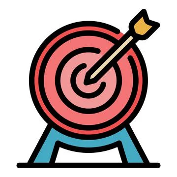 Outsource target icon color outline vector イラスト素材