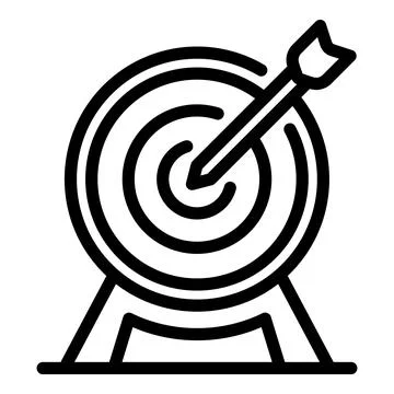 Outsource target icon, outline style Stock Illustration