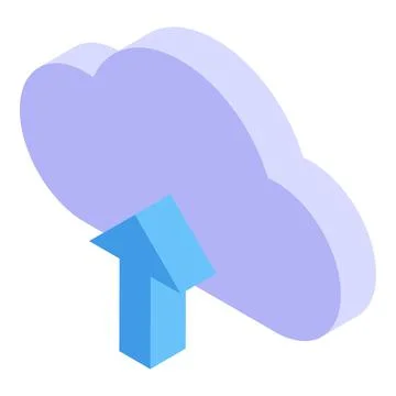 Outsource upload cloud icon, isometric style Stockillustratie