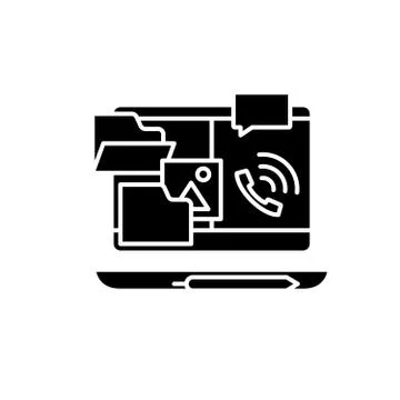 Outsource work black icon, vector sign on isolated background. Outsource work Stock Illustration