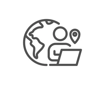 Outsource work line icon. Freelance job sign. Vector イラスト素材