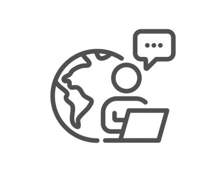 Outsource work line icon. Freelance job sign. Vector Stock Illustration