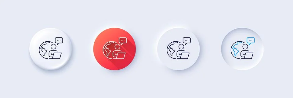 Outsource work line icon. Freelance job sign. Line icons. Vector イラスト素材