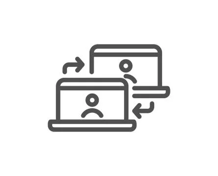 Outsource work line icon. Job at home sign. Vector Stockillustratie