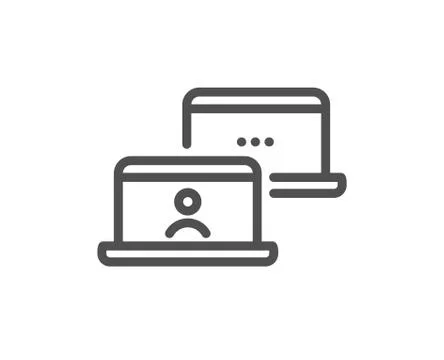 Outsource work line icon. Job at home sign. Vector イラスト素材