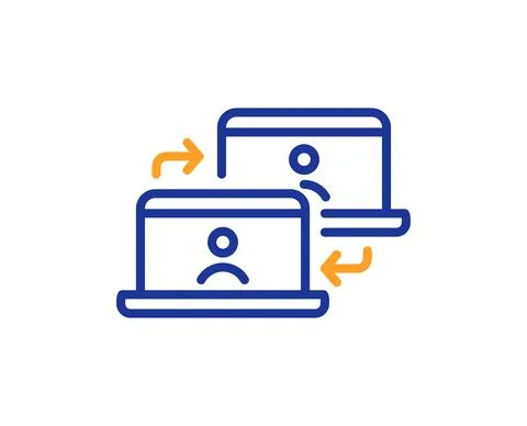 Outsource work line icon. Job at home sign. Vector Stock Illustration