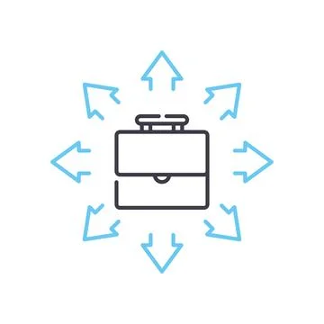 Outsource work line icon, outline symbol, vector illustration, concept sign Stock Illustration