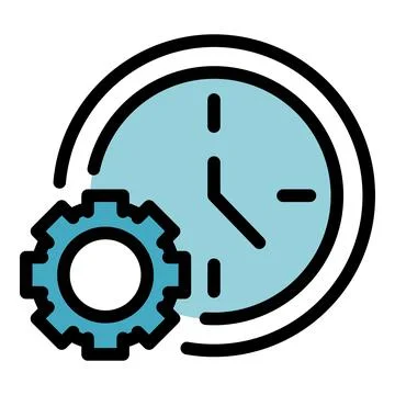 Outsource work time icon color outline vector Stock Illustration