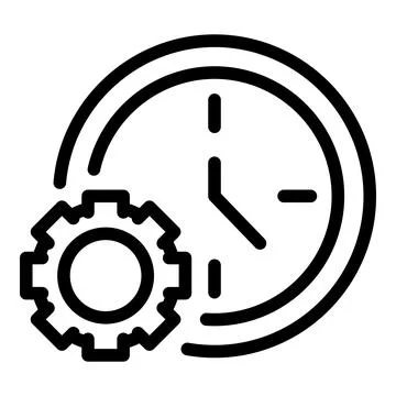 Outsource work time icon, outline style Stock Illustration