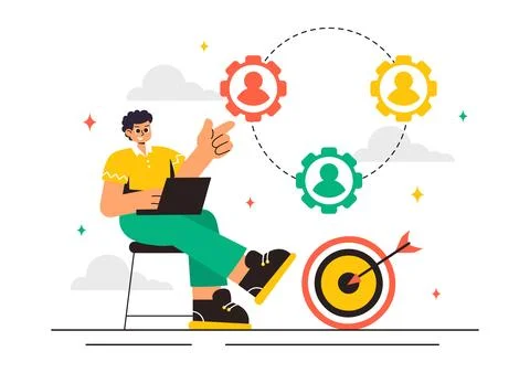 Outsourcing Business Vector Illustration featuring of the Teamwork, Company.. 库存插图
