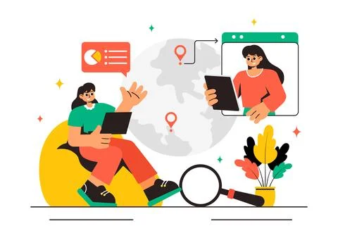 Outsourcing Business Vector Illustration featuring of the Teamwork, Company.. 库存插图