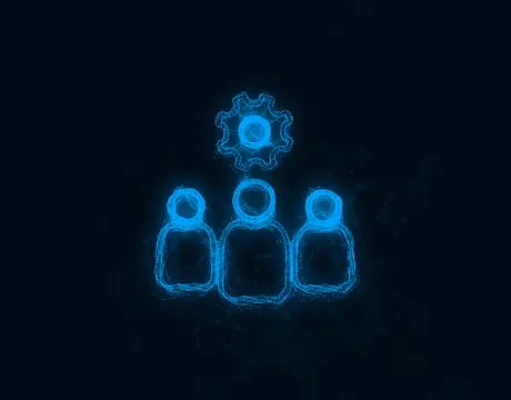 Outsourcing concept icon with plexus effect. Connected lines with dots 스톡 일러스트