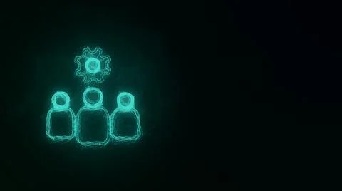 Outsourcing concept icon with plexus effect. Connected lines with dots Illustrazione stock