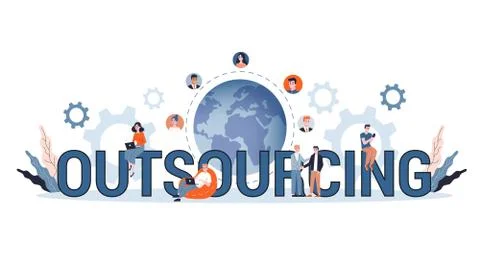 Outsourcing concept vector illustration on white background Stock Illustration