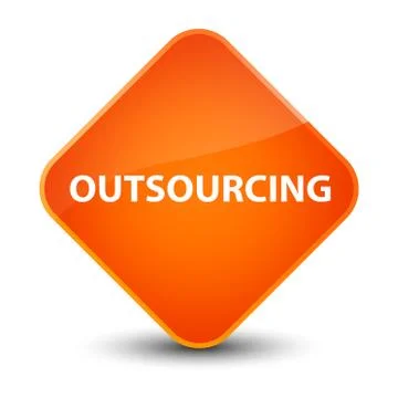 Outsourcing elegant orange diamond button Stock Illustration