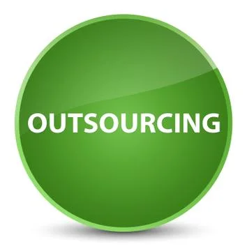 Outsourcing elegant soft green round button Stock Illustration