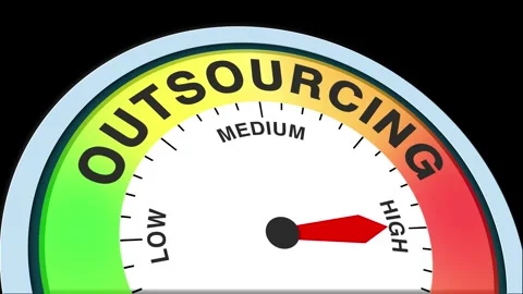Outsourcing Level Text or Word  Low and Medium to High Meter Concept Stock Footage 288643826