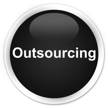 Outsourcing premium black round button Stock Illustration