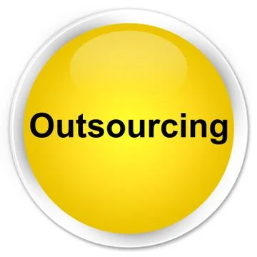 Outsourcing premium yellow round button Stock Illustration