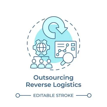 Outsourcing reverse logistics soft blue concept icon Stock Illustration