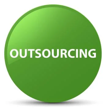 Outsourcing soft green round button Stock Illustration