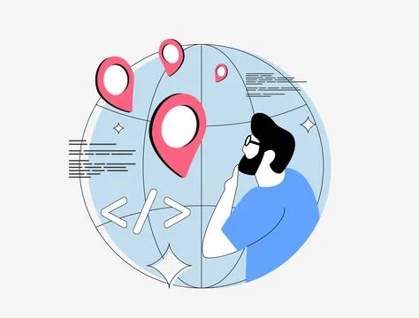 Outsourcing software development for cost-effective IT solutions. Offshore Illustrazione stock