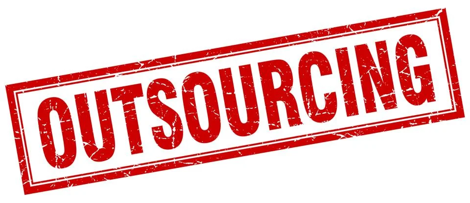 Outsourcing square stamp Stock Illustration