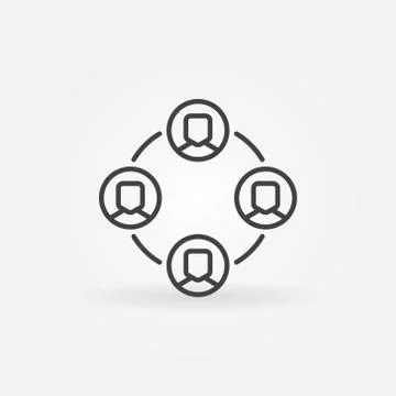 Outsourcing vector minimal line icon or design element Stock Illustration