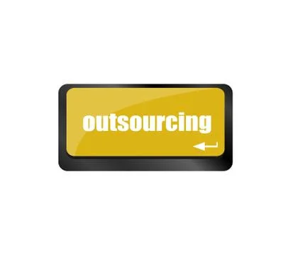 Outsourcing word button on computer keyboard key Stock Illustration