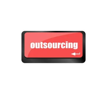 Outsourcing word button on computer keyboard key イラスト素材