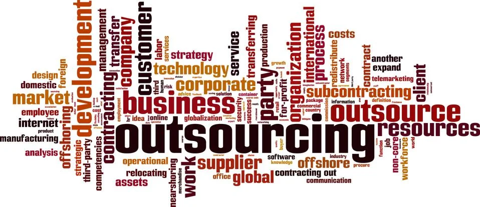 Outsourcing word cloud Stock Illustration