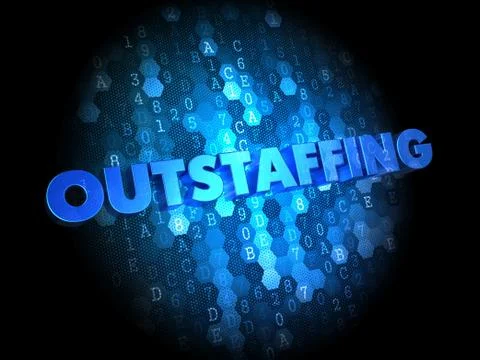 Outstaffing Concept on Digital Background. Illustrazione stock