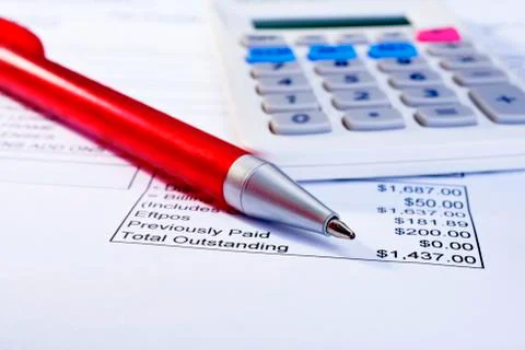 Outstanding account concept Stock Photos