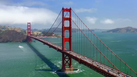 Outstanding architectural construction of Golden Gate Bridge in San Francisco Stock-Footage 121762092
