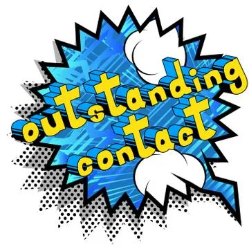Outstanding Contact - Comic book style word on abstract background. Illustrazione stock