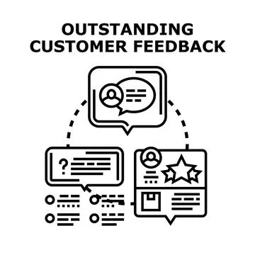 Outstanding customer feedback process vector creating service satisfaction Stock Illustration