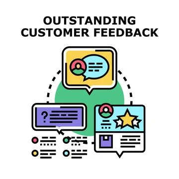 Outstanding customer feedback process vector creating service satisfaction Stock Illustration