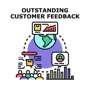 Outstanding customer feedback service concept vector icon Stock Illustration