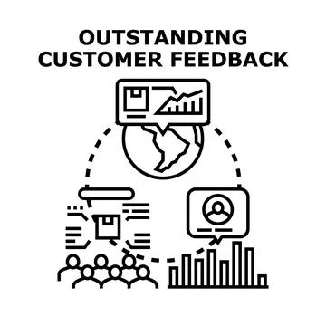 Outstanding customer feedback service concept vector icon Stock Illustration