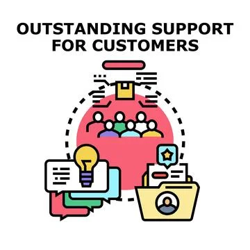 Outstanding customer support delivering professional service experience 스톡 일러스트