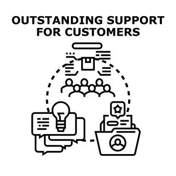 Outstanding customer support delivering professional service experience 스톡 일러스트