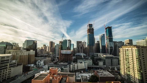 Outstanding day to night time-lapse shot of San Francisco skyline with skys.. Stock Footage 236376975