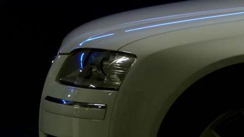 Outstanding Front view of Audi A8 L, white Audi Exclusive Limousine Stock Footage 130282148