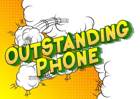 Outstanding Phone - Vector illustrated comic book style phrase on abstract ba Stock-Illustration