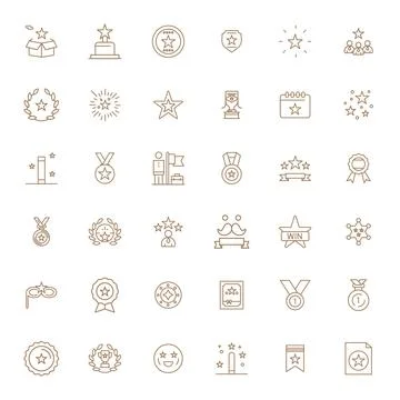 Outstanding Professional Vector Set with 36 Bold Line Display Perfect 128x1.. Stock Illustration