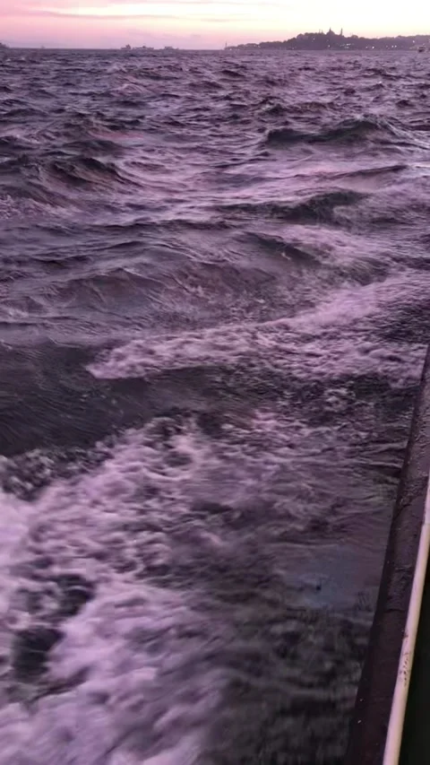 Outstanding purple dusk over the Bosphorus, Istanbul Stock Footage 233097628